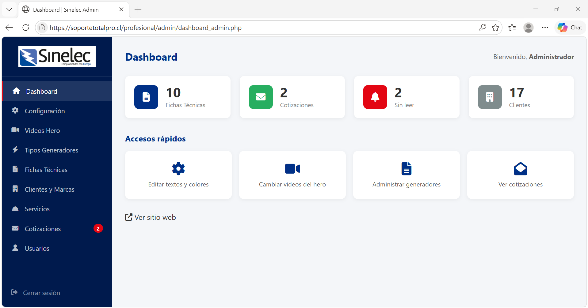 Ejemplo administración